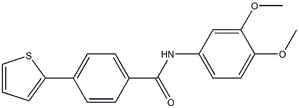 N-(3,4-dimethoxyphenyl)-4-(2-thienyl)benzenecarboxamide Struktur
