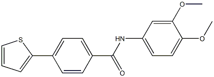 N-(3,4-dimethoxyphenyl)-4-(2-thienyl)benzenecarboxamide 化学構造式