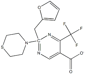 2-furylmethyl 2-(1,4-thiazinan-4-yl)-4-(trifluoromethyl)pyrimidine-5-carboxylate|