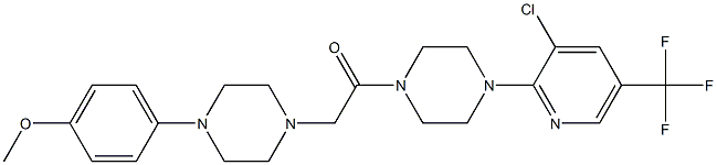 1-{4-[3-chloro-5-(trifluoromethyl)-2-pyridinyl]piperazino}-2-[4-(4-methoxyphenyl)piperazino]-1-ethanone 化学構造式