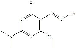 4-chloro-2-(dimethylamino)-6-methoxy-5-pyrimidinecarbaldehyde oxime Struktur