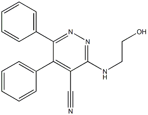 3-[(2-hydroxyethyl)amino]-5,6-diphenylpyridazine-4-carbonitrile Structure