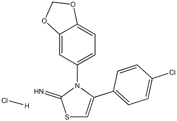 3-(1,3-benzodioxol-5-yl)-4-(4-chlorophenyl)-2,3-dihydro-1,3-thiazol-2-iminehydrochloride,,结构式