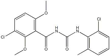 N-(3-chloro-2,6-dimethoxybenzoyl)-N'-(2-chloro-6-methylphenyl)urea,,结构式