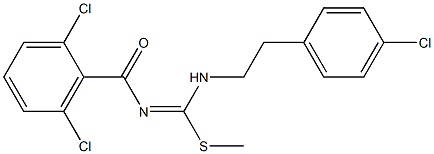 methyl N-(2,6-dichlorobenzoyl)-[(4-chlorophenethyl)amino]methanimidothioate Struktur