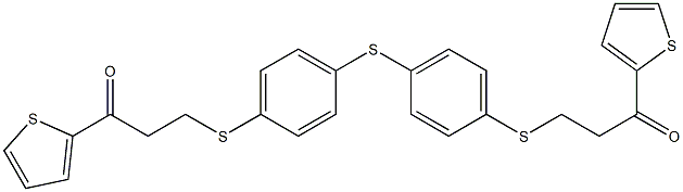 3-({4-[(4-{[3-oxo-3-(2-thienyl)propyl]sulfanyl}phenyl)sulfanyl]phenyl}sulfanyl)-1-(2-thienyl)-1-propanone 化学構造式