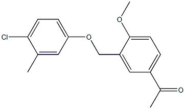 1-{3-[(4-chloro-3-methylphenoxy)methyl]-4-methoxyphenyl}ethan-1-one 结构式