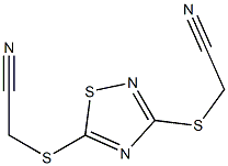 2-({3-[(cyanomethyl)thio]-1,2,4-thiadiazol-5-yl}thio)acetonitrile 化学構造式