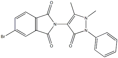 5-bromo-2-(1,5-dimethyl-3-oxo-2-phenyl-2,3-dihydro-1H-pyrazol-4-yl)isoindoline-1,3-dione Structure