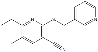 6-ethyl-5-methyl-2-[(3-pyridinylmethyl)sulfanyl]nicotinonitrile Structure