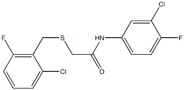 N1-(3-chloro-4-fluorophenyl)-2-[(2-chloro-6-fluorobenzyl)thio]acetamide Structure