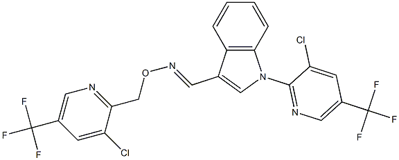 1-[3-chloro-5-(trifluoromethyl)-2-pyridinyl]-1H-indole-3-carbaldehyde O-{[3-chloro-5-(trifluoromethyl)-2-pyridinyl]methyl}oxime Structure