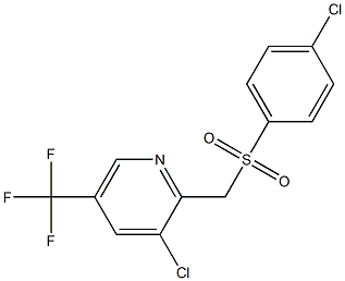3-chloro-2-{[(4-chlorophenyl)sulfonyl]methyl}-5-(trifluoromethyl)pyridine,,结构式