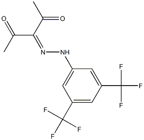 3-{2-[3,5-di(trifluoromethyl)phenyl]hydrazono}pentane-2,4-dione Struktur