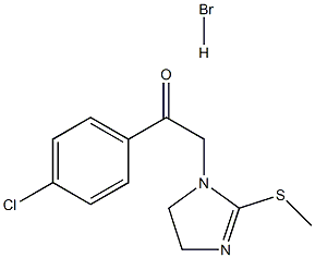 1-(4-chlorophenyl)-2-[2-(methylthio)-4,5-dihydro-1H-imidazol-1-yl]ethan-1-one hydrobromide Struktur