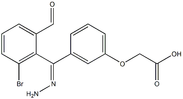 2-{3-[2-(3-bromobenzoyl)carbohydrazonoyl]phenoxy}acetic acid 化学構造式