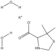potassium 5,5-dimethyl-1,3-thiazolane-4-carboxylate dihydrate,,结构式