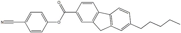 4-cyanophenyl 7-pentyl-9H-fluorene-2-carboxylate Struktur