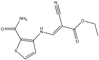 ethyl 3-{[2-(aminocarbonyl)-3-thienyl]amino}-2-cyanoacrylate Struktur
