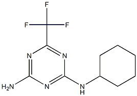 N2-cyclohexyl-6-(trifluoromethyl)-1,3,5-triazine-2,4-diamine Struktur