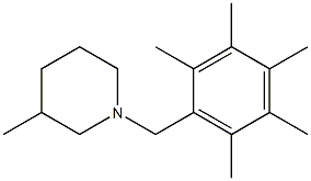 3-methyl-1-(2,3,4,5,6-pentamethylbenzyl)piperidine 化学構造式