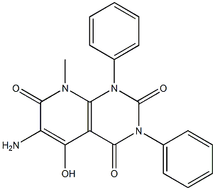 6-amino-5-hydroxy-8-methyl-1,3-diphenyl-1,2,3,4,7,8-hexahydropyrido[2,3-d]p yrimidine-2,4,7-trione,,结构式