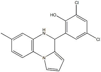 2,4-dichloro-6-(7-methyl-4,5-dihydropyrrolo[1,2-a]quinoxalin-4-yl)phenol Struktur