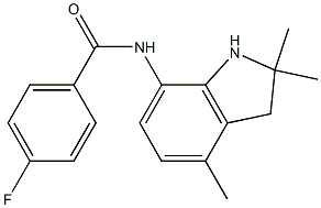 4-fluoro-N-(2,2,4-trimethyl-2,3-dihydro-1H-indol-7-yl)benzenecarboxamide