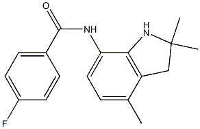 4-fluoro-N-(2,2,4-trimethyl-2,3-dihydro-1H-indol-7-yl)benzenecarboxamide Structure