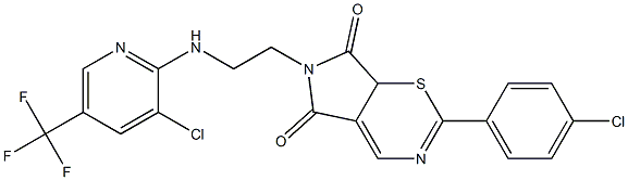 2-(4-chlorophenyl)-6-(2-{[3-chloro-5-(trifluoromethyl)-2-pyridinyl]amino}ethyl)pyrrolo[3,4-e][1,3]thiazine-5,7(6H,7aH)-dione,,结构式