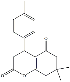 7,7-dimethyl-4-(4-methylphenyl)-4,6,7,8-tetrahydro-2H-chromene-2,5(3H)-dione Struktur