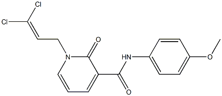 1-(3,3-dichloro-2-propenyl)-N-(4-methoxyphenyl)-2-oxo-1,2-dihydro-3-pyridinecarboxamide 化学構造式