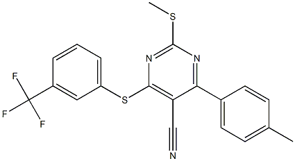 4-(4-methylphenyl)-2-(methylsulfanyl)-6-{[3-(trifluoromethyl)phenyl]sulfanyl}-5-pyrimidinecarbonitrile