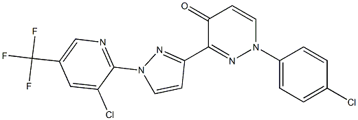 1-(4-chlorophenyl)-3-{1-[3-chloro-5-(trifluoromethyl)-2-pyridinyl]-1H-pyrazol-3-yl}-4(1H)-pyridazinone,,结构式