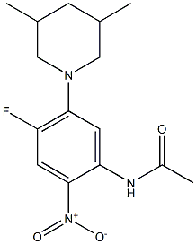 N1-[5-(3,5-dimethylpiperidino)-4-fluoro-2-nitrophenyl]acetamide Struktur