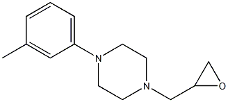 1-(3-methylphenyl)-4-(oxiran-2-ylmethyl)piperazine 化学構造式