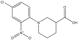 1-(4-chloro-2-nitrophenyl)piperidine-3-carboxylic acid 化学構造式