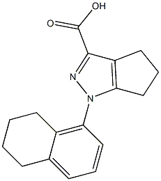 1-(5,6,7,8-tetrahydronaphthalen-1-yl)-1,4,5,6-tetrahydrocyclopenta[c]pyrazole-3-carboxylic acid Struktur