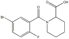 1-(5-bromo-2-fluorobenzoyl)piperidine-2-carboxylic acid 化学構造式