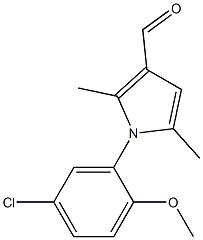 1-(5-chloro-2-methoxyphenyl)-2,5-dimethyl-1H-pyrrole-3-carbaldehyde,,结构式