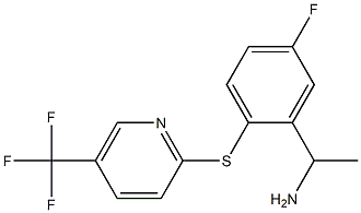 1-(5-fluoro-2-{[5-(trifluoromethyl)pyridin-2-yl]sulfanyl}phenyl)ethan-1-amine,,结构式