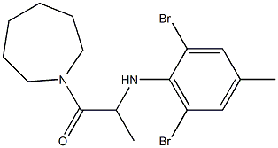 1-(azepan-1-yl)-2-[(2,6-dibromo-4-methylphenyl)amino]propan-1-one,,结构式