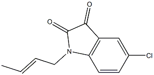 1-(but-2-en-1-yl)-5-chloro-2,3-dihydro-1H-indole-2,3-dione 化学構造式