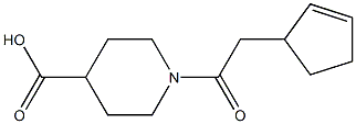 1-(cyclopent-2-en-1-ylacetyl)piperidine-4-carboxylic acid Struktur