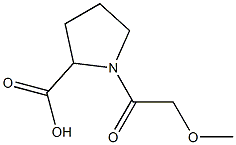 1-(methoxyacetyl)pyrrolidine-2-carboxylic acid,,结构式