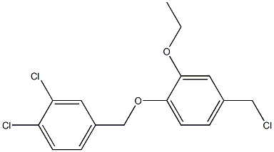 1,2-dichloro-4-[4-(chloromethyl)-2-ethoxyphenoxymethyl]benzene Structure