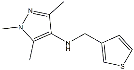 1,3,5-trimethyl-N-(thiophen-3-ylmethyl)-1H-pyrazol-4-amine,,结构式