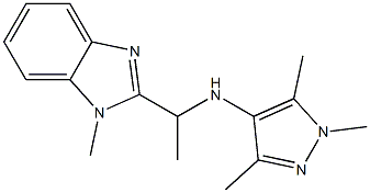 1,3,5-trimethyl-N-[1-(1-methyl-1H-1,3-benzodiazol-2-yl)ethyl]-1H-pyrazol-4-amine|