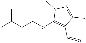 1,3-dimethyl-5-(3-methylbutoxy)-1H-pyrazole-4-carbaldehyde,,结构式