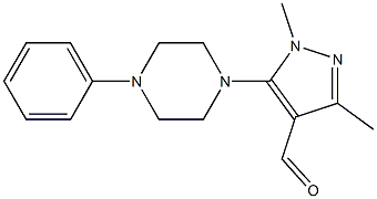 1,3-dimethyl-5-(4-phenylpiperazin-1-yl)-1H-pyrazole-4-carbaldehyde 化学構造式